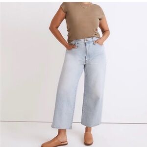 Madewell wide-leg crop jeans in edmunds wash, size 24